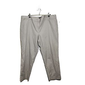 Liz Claiborne Career Emma Sit at Waist Taupe Diamond Print Ankle Pants Plus Size